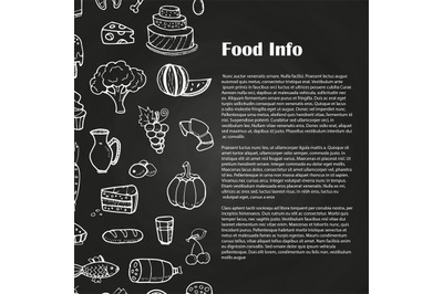 Blackboard food poster with hand drawn