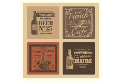 Vintage vector labels for cafe&2C; bar&2C; restaurant