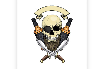 Sketch pirate skull