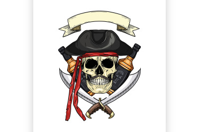 Sketch pirate skull