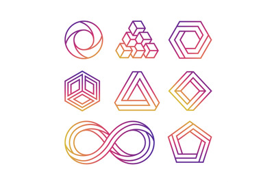 Colorful impossible vector shape