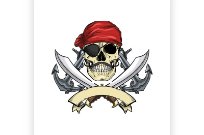 Sketch pirate skull