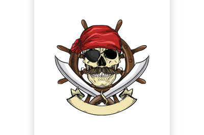 Sketch pirate skull