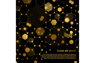 Golden honeycomb abstract geometric background template