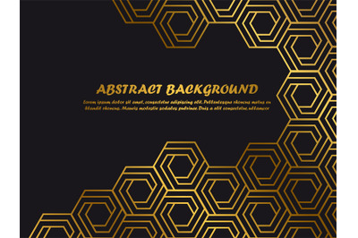 Luxury minimal background template with golden abstract shapes