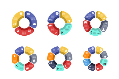 Circle infographic, chart, diagram, process workflow vector template.