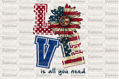Love Is All You Need Png, Sunflower Png, Hippie Png, America Flag -