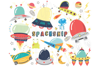 Outer space- Cute Spaceship Collections