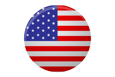 Icon label glossy usa round