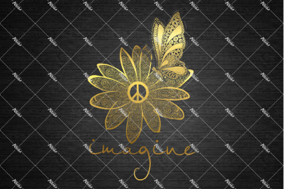Imagine Png, Hippie Png, Hippie Life, Imagine Flower Butterfly -