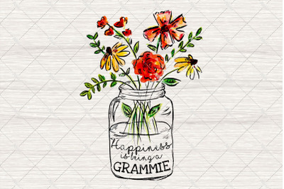 Happiness Is Being A Grammie, Mothers Day Png - INSTANT DOWNLOAD - PNG
