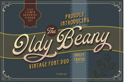 Oldy Beany Font Duo + Extras