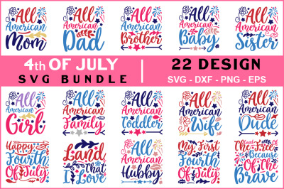 4th of  JULY Svg Bundle Vol- 06, T shirt Design