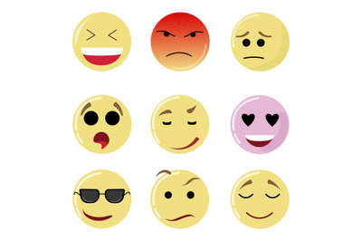 Smile set face&2C; happy yellow emotion&2C; emoticon expression