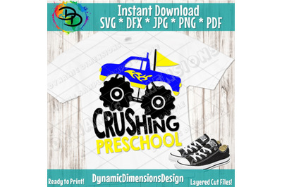 Monster Truck SVG, Pre-k SVG, Preschool Truck Shirt, Back to school sv