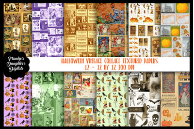 Halloween Vintage Collage Textured&amp;nbsp;Digital Paper&amp;nbsp;Pack&amp;nbsp;