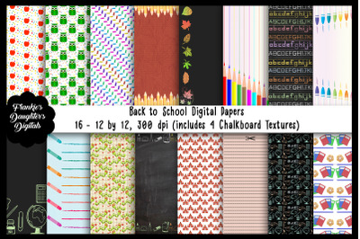 Back to School Digital Paper Bundle