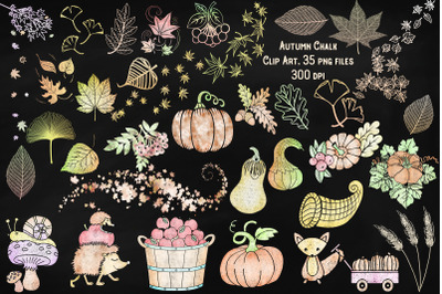 Autumn Chalk Clip Art Bundle