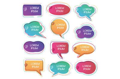 Set of Colorful Abstract Chat Label.