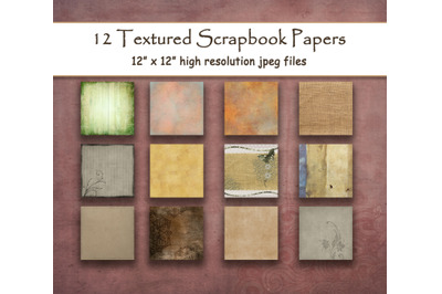 Textured Digital Paper 12&quot; x 12&quot; Antique Distressed scrapbook paper pa