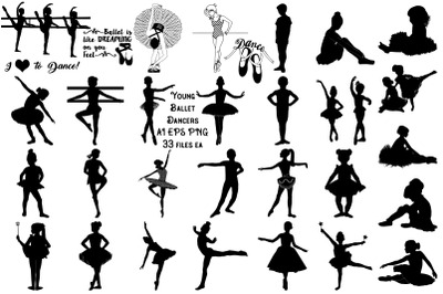 Young Ballet Dancers AI EPS PNG