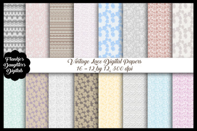 Vintage Lace Digital Papers