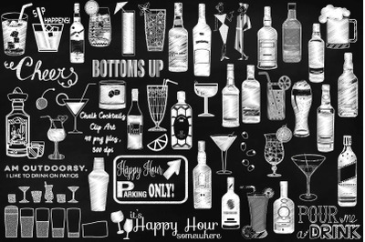 Chalk Cocktails Clip Art