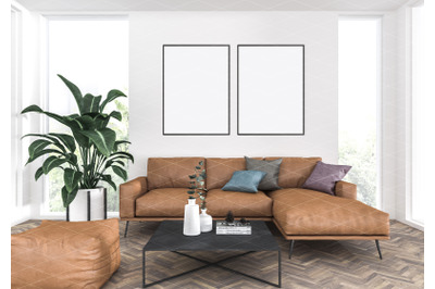 Interior scene - artwork background - frame mockup