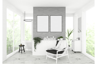 Interior scene - artwork background - frame mockup