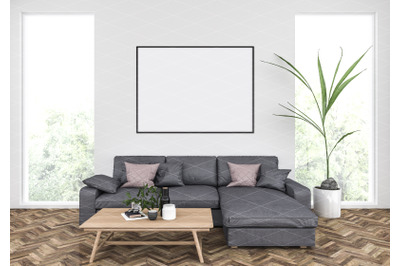 Interior scene - artwork background - frame mockup