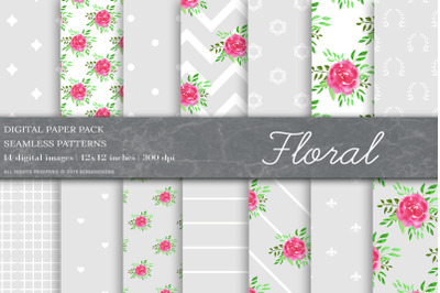Floral Digital Papers, Floral Patterns