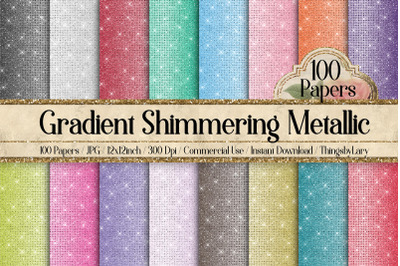 100 Shimmering Ombre Gradient Metallic Glitter Digital Papers