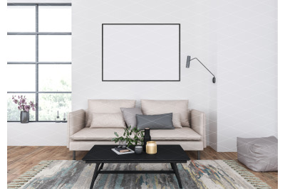 Interior scene - artwork background - frame mockup