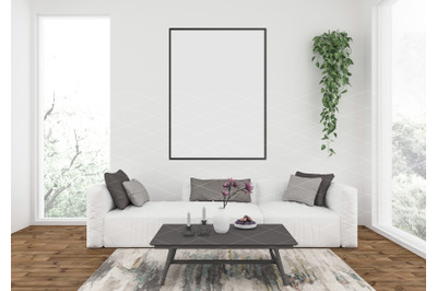 Interior scene - artwork background - frame mockup