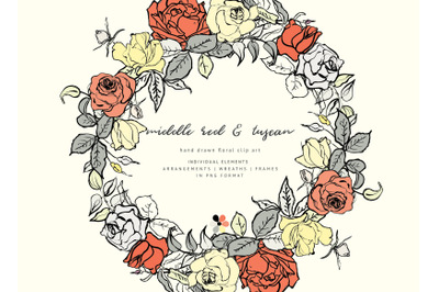 Hand-Sketched Floral Clipart Set