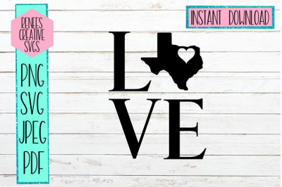 Texas love with heart | State SVG | SVG Cutting file
