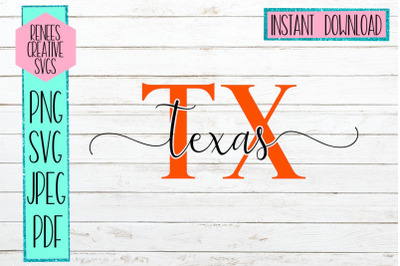 Texas Initials | State SVG | SVG Cutting file