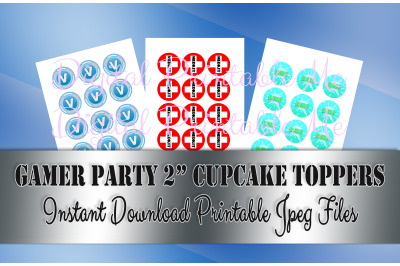 Printable Cupcake Toppers, Video Game Party, Coins, Game Loot, Pinata,