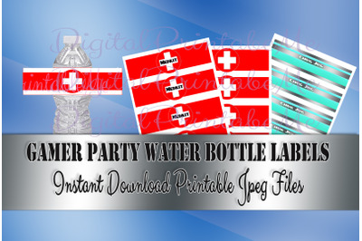 Water Bottle Wrappers, Medkit Health, chug, Printable, Water Bottle, L