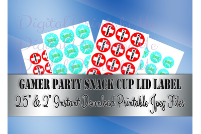 Snack Cup Lid 2&quot; &amp; 2.5&quot; Labels, Medkit Health, Slurp, Printable, gelat