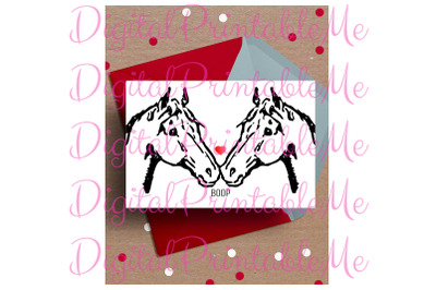 Horse Card&2C; Valentine&amp;&23;039;s day Card&2C; Anniversary Card&2C; Printable love car