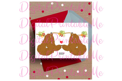 Sloth Valentine&amp;&23;039;s day Card&2C; Anniversary Card&2C; Printable love&2C; Sloth Ca