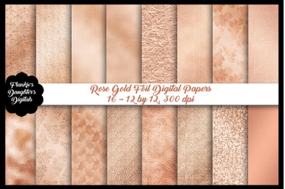 Rose Gold Foil Digital Papers