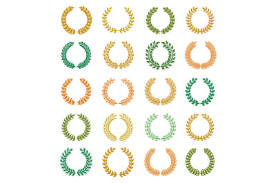 Collection of Different Colorful Circular Wreaths.