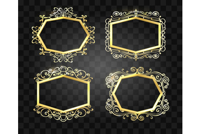 Ornate Glow Golden Frames Set.