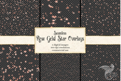 Seamless Rose Gold Star Overlays