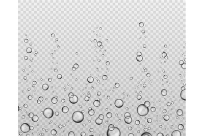 Bubbles underwater texture. Soda bubble flow. Effervescent oxygen in a