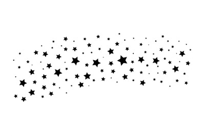 Star tail. Falling stars abstract christmas magic decoration. Stardust