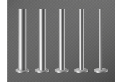 Metal pillars. Steel poles for urban advertising banners&2C; streetlight