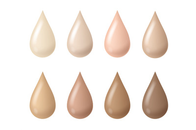 Makeup drops. Woman liquid bb cream foundation beige tints, cosmetic s